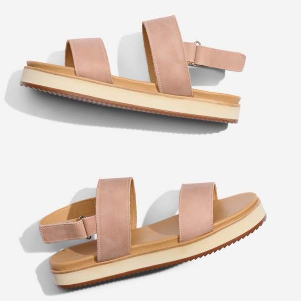 Nisolo NIB Go-To Flatform Leather Sandal in Desert Rose